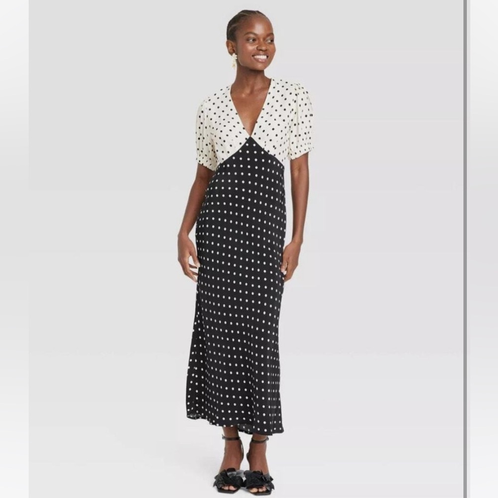 A New Day Short Sleeve White & Black dress size XS